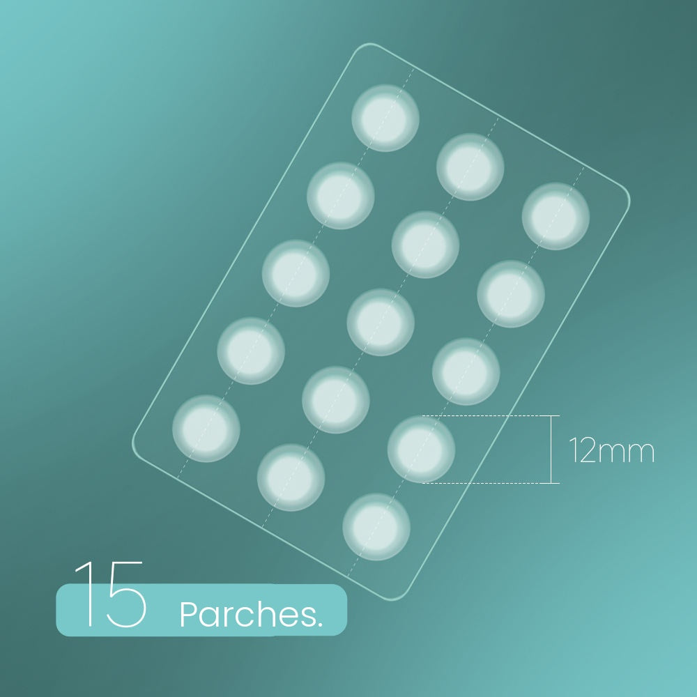 Parches hidrocoloides faciales para acné, ultrafinos y transparentes, 15 unidades