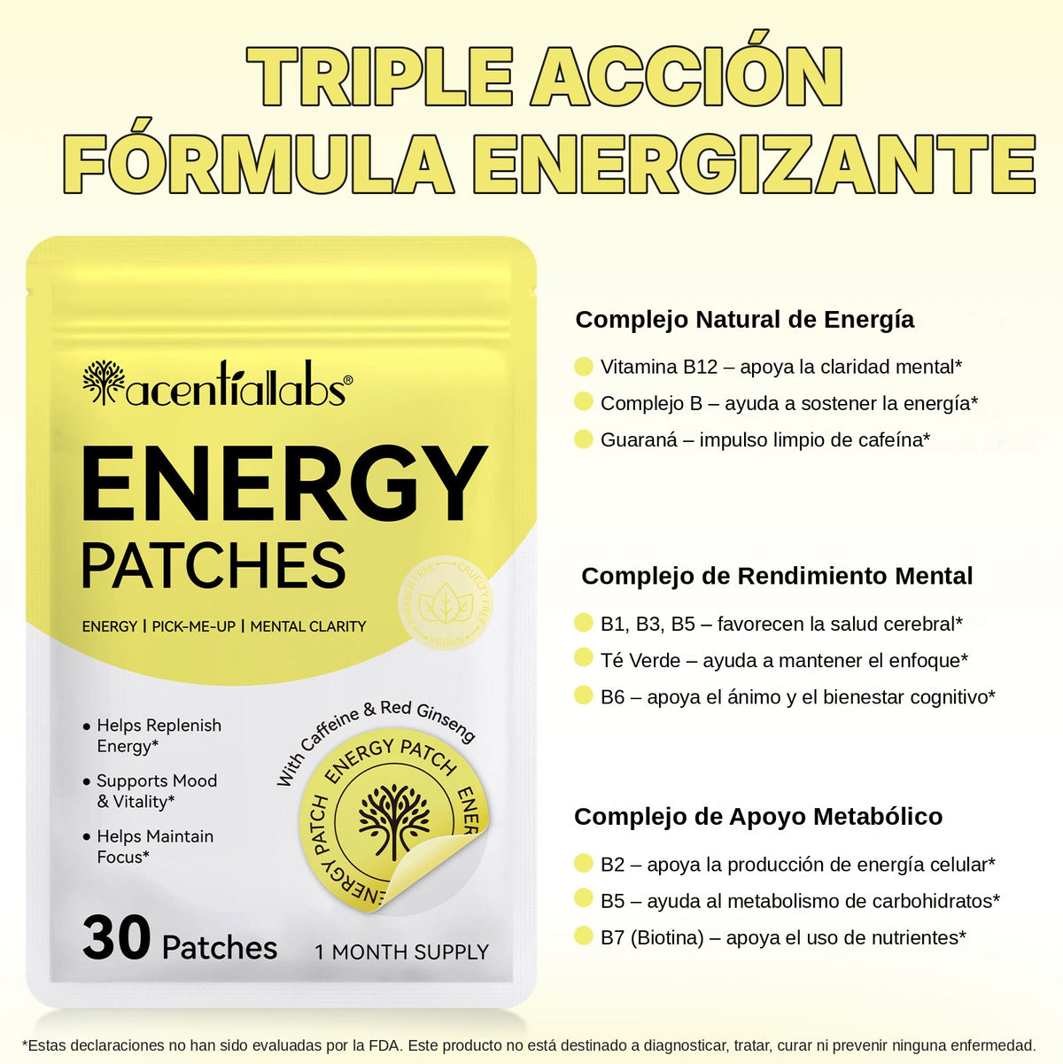 Nuvek Energy | Parche cosmético transdérmico con cafeína y vitaminas B