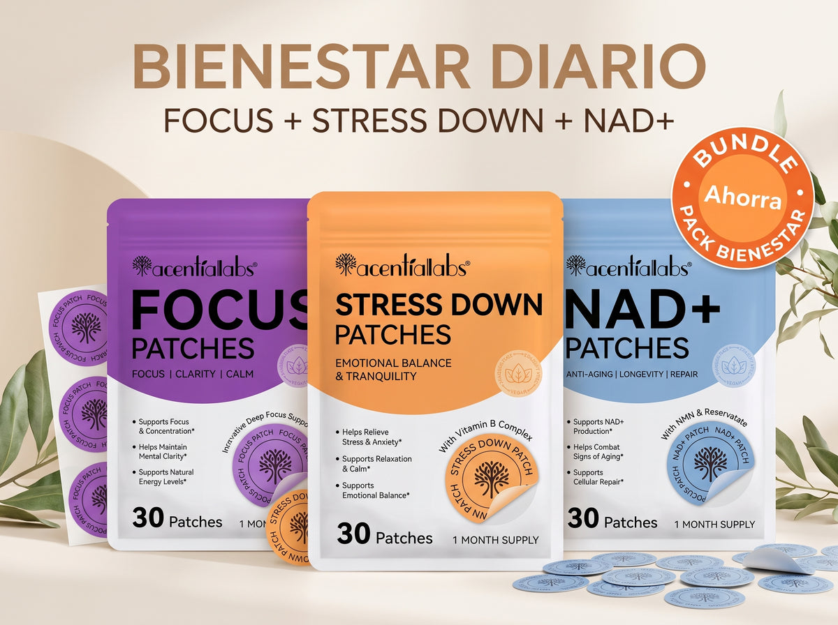 Bundle FOCUS | Parches transdérmicos Focus, Stress Down y NAD+